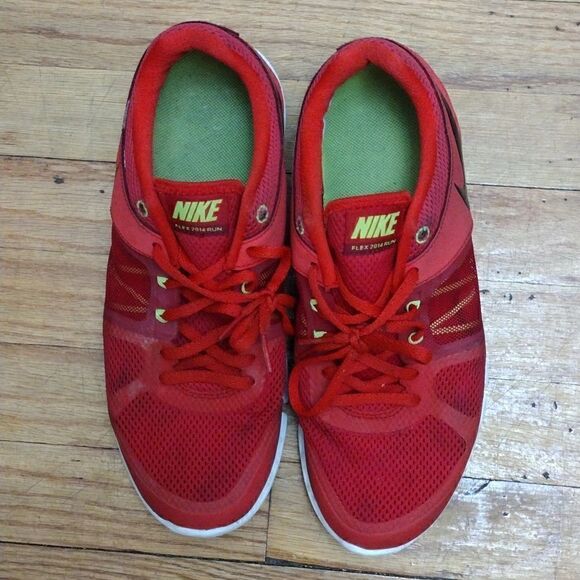Nike Mens Flex 2014 Run 642791-602 Red Lace Up Low Top Running Shoes siz… - Picture 2 of 6